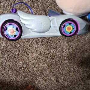 Barbie Car. Sparkling White Kids Toy Car with Purple Accents
